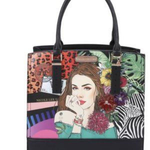 NICOLE LEE PRINTED PARADISE TOTE BAG
